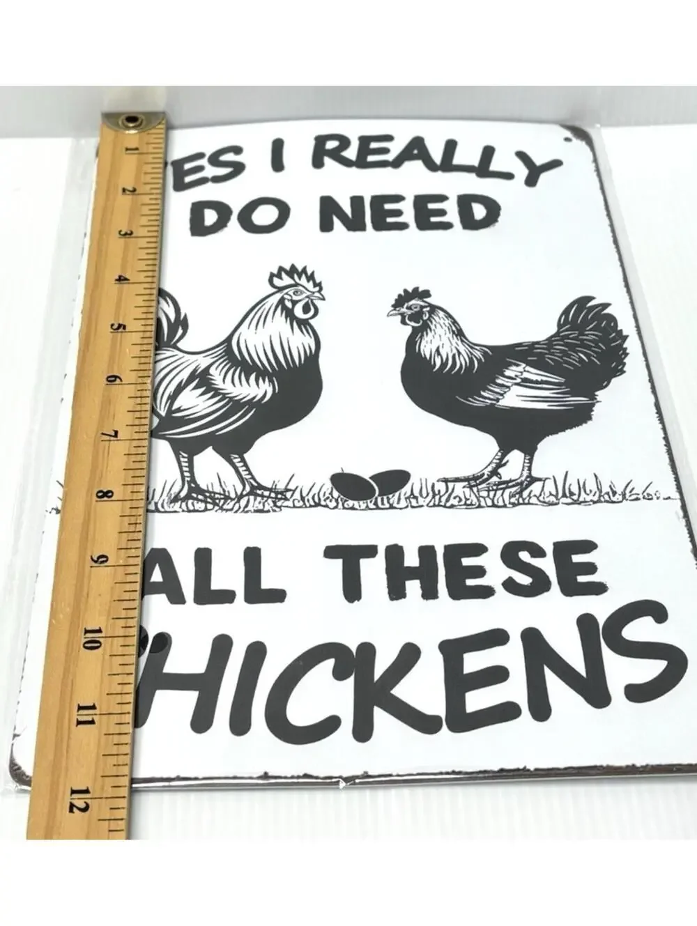 Farmhouse Tin Sign Chicken Rooster Hen Wall Decor Vintage Kitchen Rustic Metal